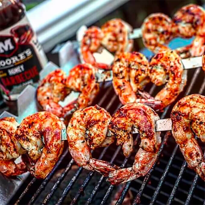 Honey Barbecue Grilled Shrimp Moore’s Marinades