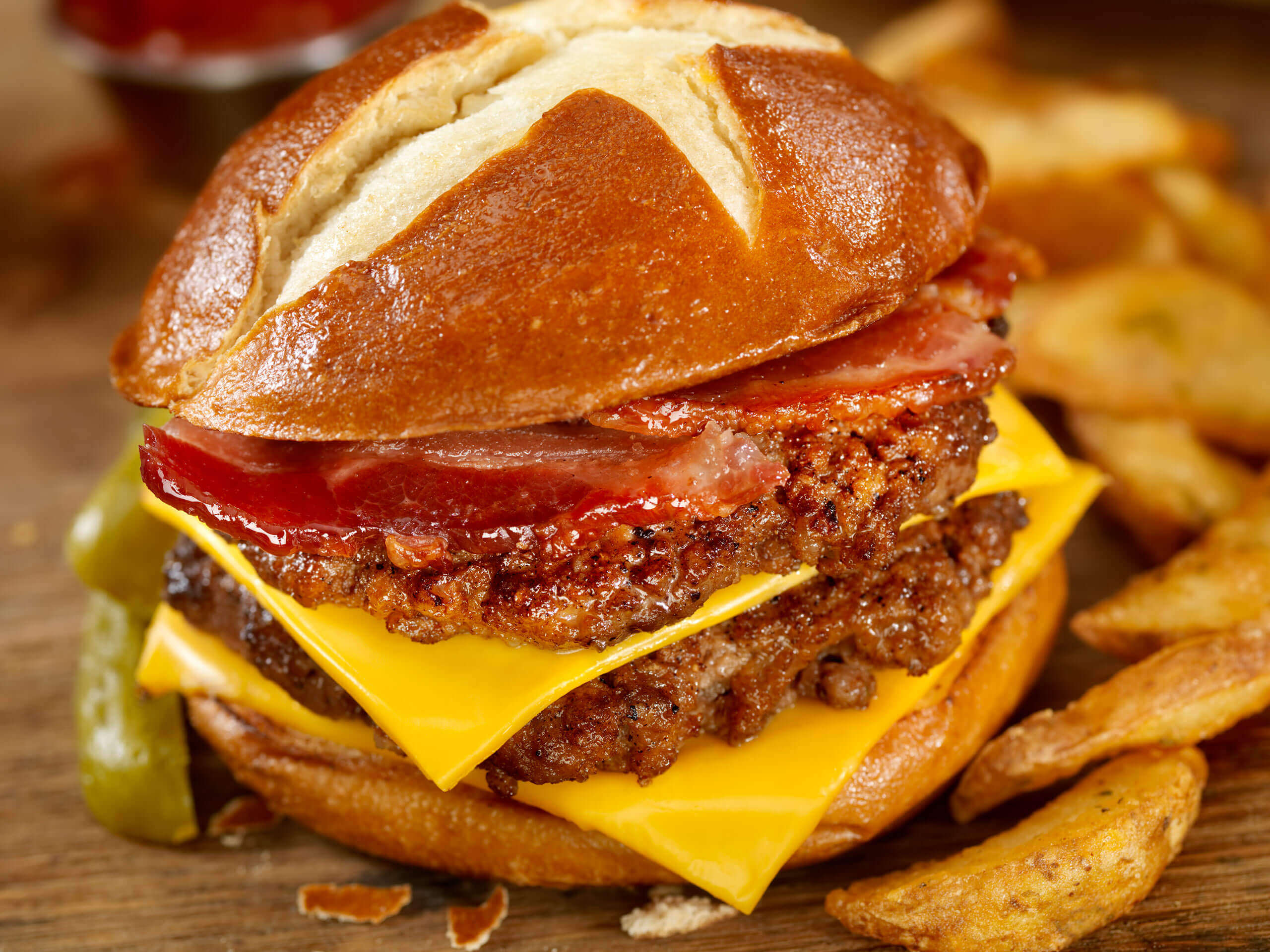 Bacon Pretzel Burger - Moore’s Marinades